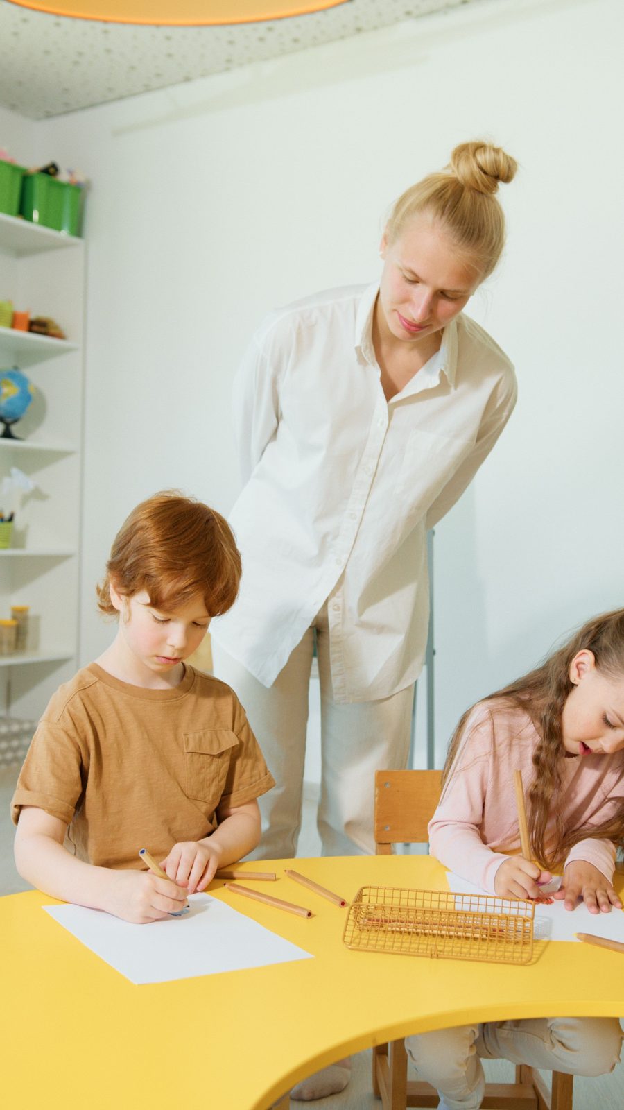 Teacher with students